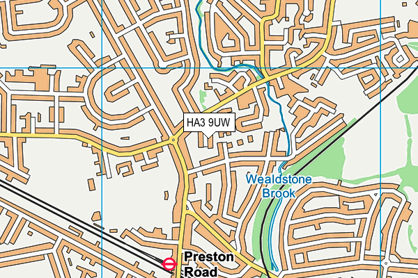HA3 9UW map - OS VectorMap District (Ordnance Survey)
