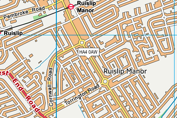 HA4 0AW map - OS VectorMap District (Ordnance Survey) HA4 0AW map - OS VectorMap District (Ordnance Survey)