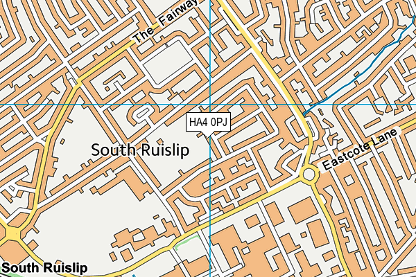 HA4 0PJ map - OS VectorMap District (Ordnance Survey)