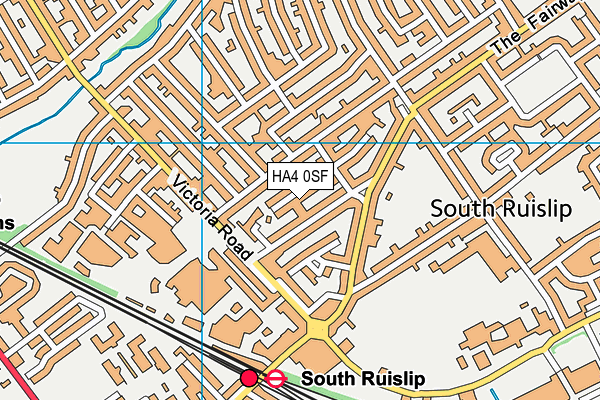 HA4 0SF map - OS VectorMap District (Ordnance Survey)
