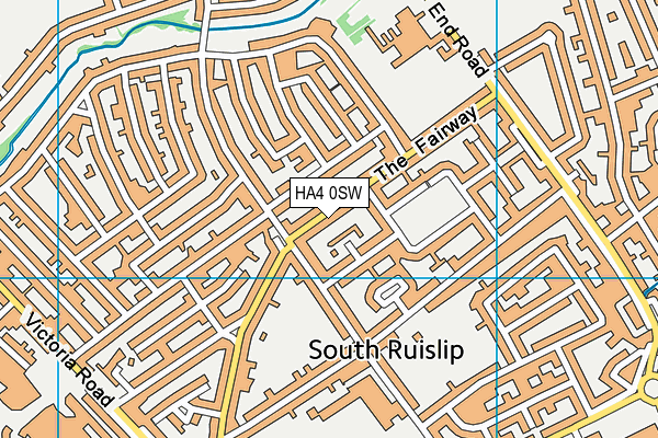 HA4 0SW map - OS VectorMap District (Ordnance Survey) HA4 0SW map - OS VectorMap District (Ordnance Survey)