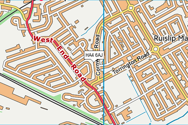 HA4 6AJ map - OS VectorMap District (Ordnance Survey) HA4 6AJ map - OS VectorMap District (Ordnance Survey)