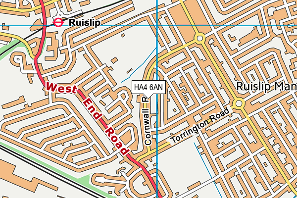 HA4 6AN map - OS VectorMap District (Ordnance Survey) HA4 6AN map - OS VectorMap District (Ordnance Survey)