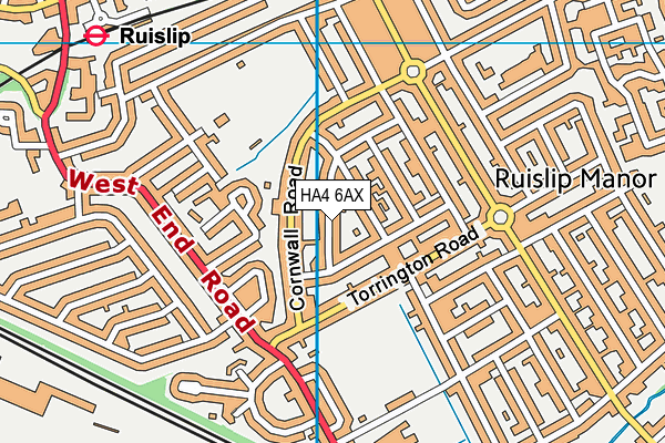 HA4 6AX map - OS VectorMap District (Ordnance Survey) HA4 6AX map - OS VectorMap District (Ordnance Survey)