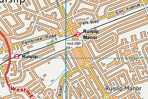 HA4 6BP map - OS VectorMap District (Ordnance Survey) HA4 6BP map - OS VectorMap District (Ordnance Survey)