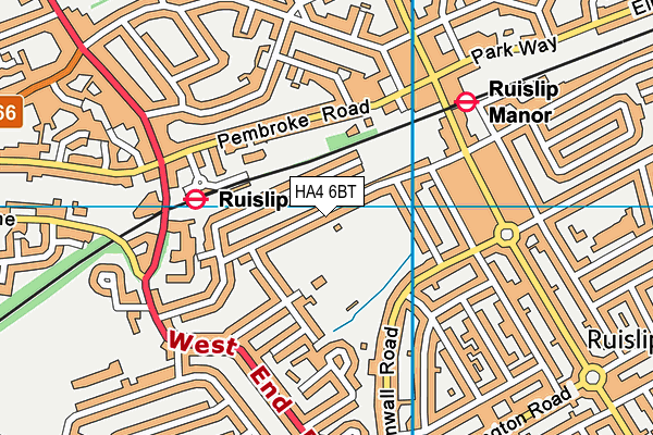 HA4 6BT map - OS VectorMap District (Ordnance Survey) HA4 6BT map - OS VectorMap District (Ordnance Survey)