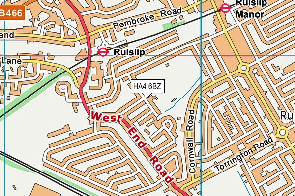 HA4 6BZ map - OS VectorMap District (Ordnance Survey) HA4 6BZ map - OS VectorMap District (Ordnance Survey)