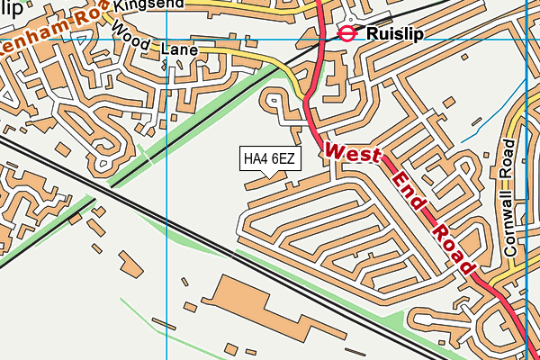 HA4 6EZ map - OS VectorMap District (Ordnance Survey)