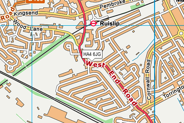 HA4 6JG map - OS VectorMap District (Ordnance Survey) HA4 6JG map - OS VectorMap District (Ordnance Survey)