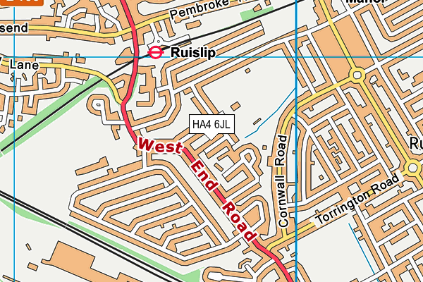 HA4 6JL map - OS VectorMap District (Ordnance Survey) HA4 6JL map - OS VectorMap District (Ordnance Survey)
