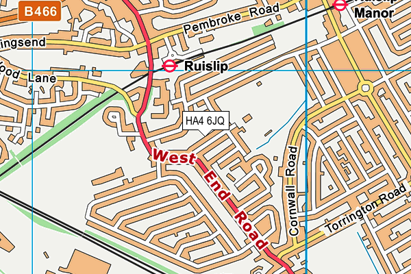 HA4 6JQ map - OS VectorMap District (Ordnance Survey)