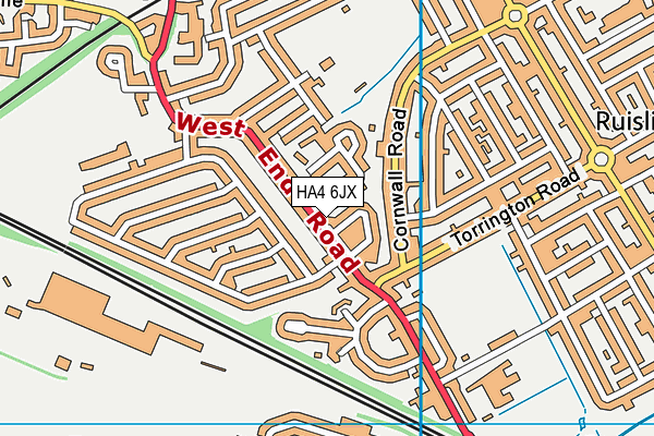 HA4 6JX map - OS VectorMap District (Ordnance Survey)