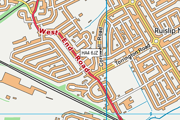 HA4 6JZ map - OS VectorMap District (Ordnance Survey)