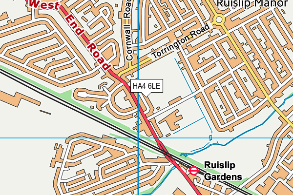 HA4 6LE map - OS VectorMap District (Ordnance Survey) HA4 6LE map - OS VectorMap District (Ordnance Survey)