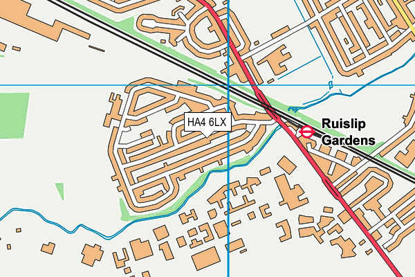 HA4 6LX map - OS VectorMap District (Ordnance Survey)