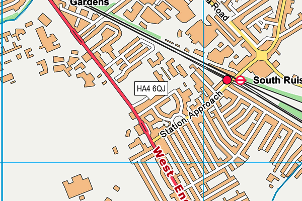 HA4 6QJ map - OS VectorMap District (Ordnance Survey) HA4 6QJ map - OS VectorMap District (Ordnance Survey)