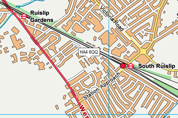 HA4 6QQ map - OS VectorMap District (Ordnance Survey)