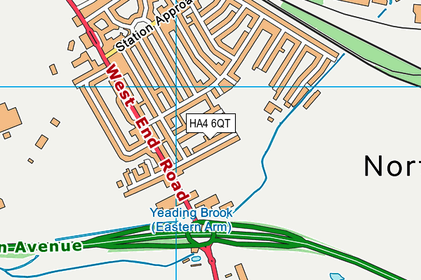 HA4 6QT map - OS VectorMap District (Ordnance Survey)