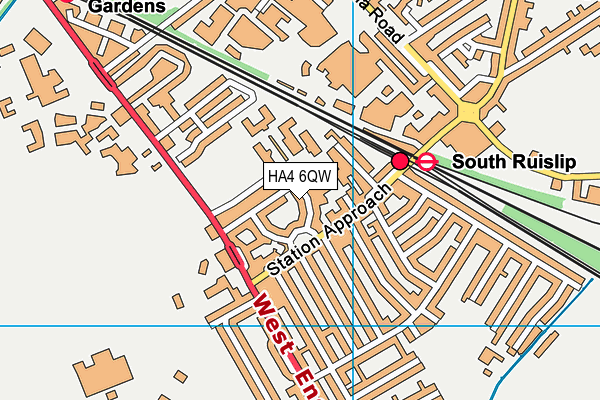 HA4 6QW map - OS VectorMap District (Ordnance Survey) HA4 6QW map - OS VectorMap District (Ordnance Survey)