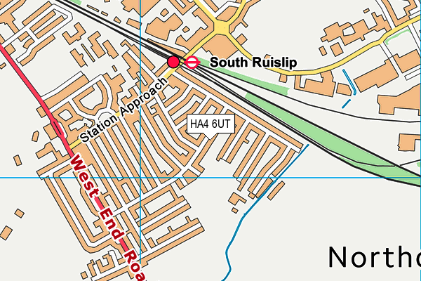 HA4 6UT map - OS VectorMap District (Ordnance Survey)