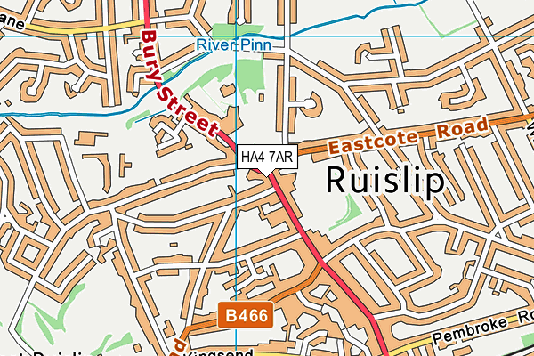 HA4 7AR map - OS VectorMap District (Ordnance Survey) HA4 7AR map - OS VectorMap District (Ordnance Survey)