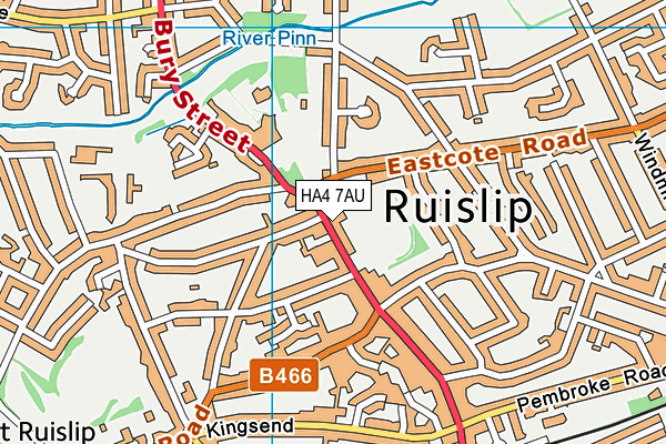 HA4 7AU map - OS VectorMap District (Ordnance Survey) HA4 7AU map - OS VectorMap District (Ordnance Survey)