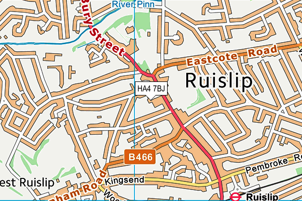 HA4 7BJ map - OS VectorMap District (Ordnance Survey) HA4 7BJ map - OS VectorMap District (Ordnance Survey)