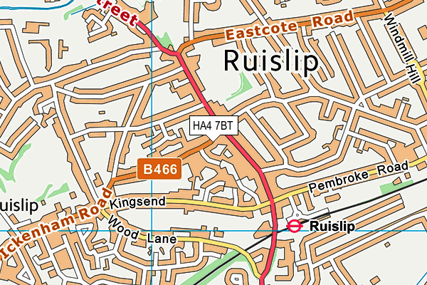 HA4 7BT map - OS VectorMap District (Ordnance Survey) HA4 7BT map - OS VectorMap District (Ordnance Survey)