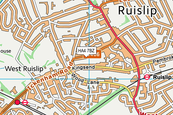HA4 7BZ map - OS VectorMap District (Ordnance Survey) HA4 7BZ map - OS VectorMap District (Ordnance Survey)
