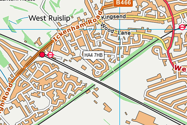 HA4 7HB map - OS VectorMap District (Ordnance Survey)