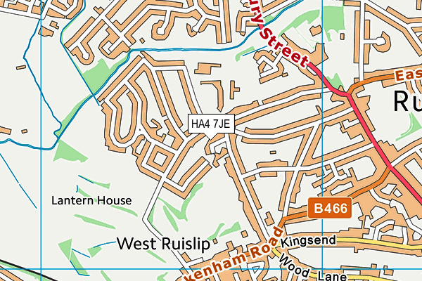 HA4 7JE map - OS VectorMap District (Ordnance Survey)