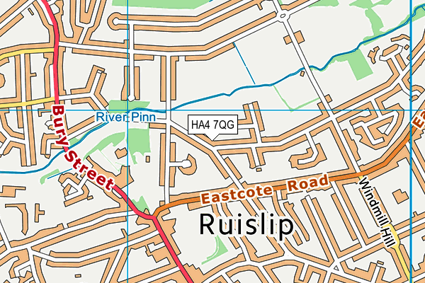 HA4 7QG map - OS VectorMap District (Ordnance Survey)