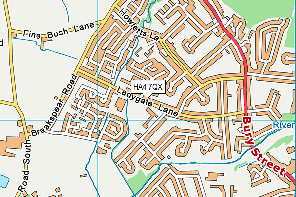 HA4 7QX map - OS VectorMap District (Ordnance Survey) HA4 7QX map - OS VectorMap District (Ordnance Survey)