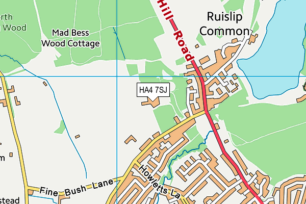 HA4 7SJ map - OS VectorMap District (Ordnance Survey) HA4 7SJ map - OS VectorMap District (Ordnance Survey)