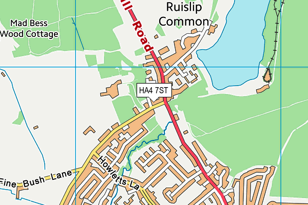 HA4 7ST map - OS VectorMap District (Ordnance Survey) HA4 7ST map - OS VectorMap District (Ordnance Survey)