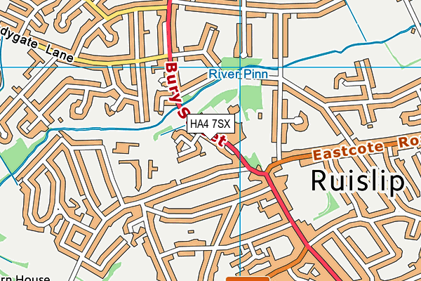 HA4 7SX map - OS VectorMap District (Ordnance Survey)