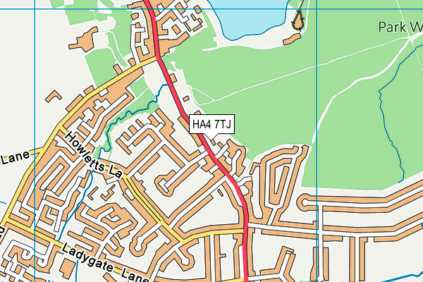 HA4 7TJ map - OS VectorMap District (Ordnance Survey)