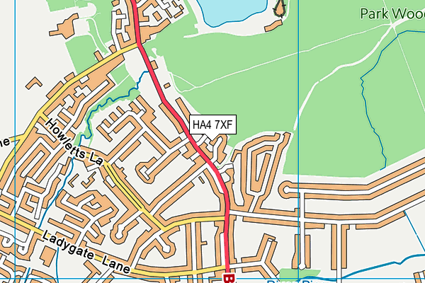 HA4 7XF map - OS VectorMap District (Ordnance Survey) HA4 7XF map - OS VectorMap District (Ordnance Survey)