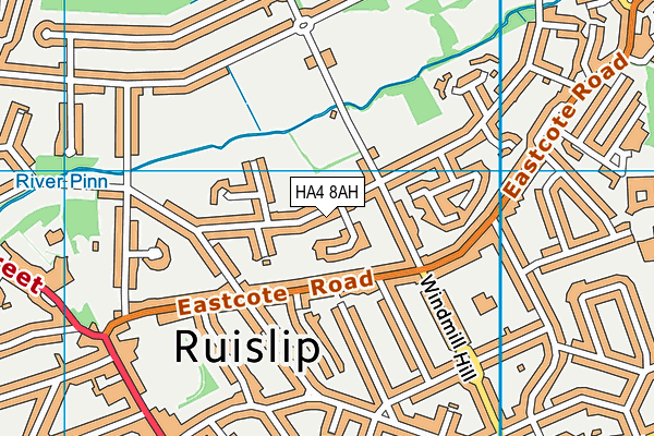 HA4 8AH map - OS VectorMap District (Ordnance Survey)