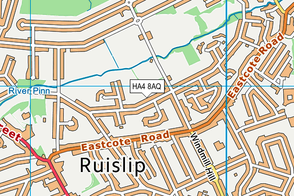 HA4 8AQ map - OS VectorMap District (Ordnance Survey) HA4 8AQ map - OS VectorMap District (Ordnance Survey)