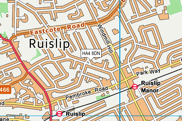 HA4 8DN map - OS VectorMap District (Ordnance Survey) HA4 8DN map - OS VectorMap District (Ordnance Survey)