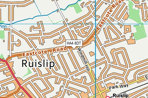 HA4 8DT map - OS VectorMap District (Ordnance Survey)