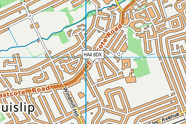 HA4 8DX map - OS VectorMap District (Ordnance Survey) HA4 8DX map - OS VectorMap District (Ordnance Survey)
