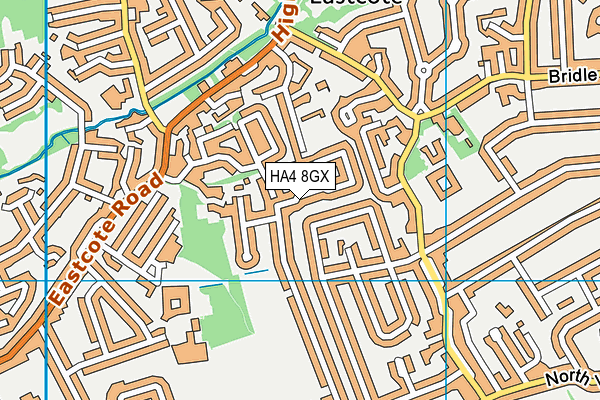 HA4 8GX map - OS VectorMap District (Ordnance Survey) HA4 8GX map - OS VectorMap District (Ordnance Survey)