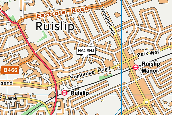 HA4 8HJ map - OS VectorMap District (Ordnance Survey) HA4 8HJ map - OS VectorMap District (Ordnance Survey)