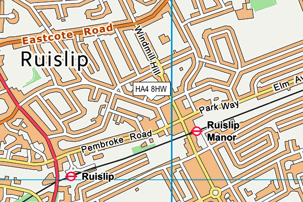 HA4 8HW map - OS VectorMap District (Ordnance Survey) HA4 8HW map - OS VectorMap District (Ordnance Survey)