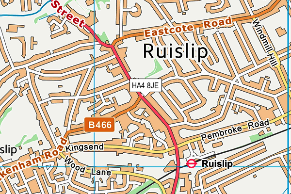 HA4 8JE map - OS VectorMap District (Ordnance Survey) HA4 8JE map - OS VectorMap District (Ordnance Survey)