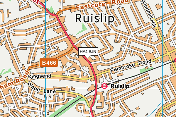 HA4 8JN map - OS VectorMap District (Ordnance Survey) HA4 8JN map - OS VectorMap District (Ordnance Survey)