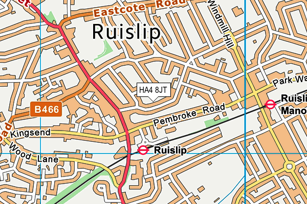 HA4 8JT map - OS VectorMap District (Ordnance Survey) HA4 8JT map - OS VectorMap District (Ordnance Survey)