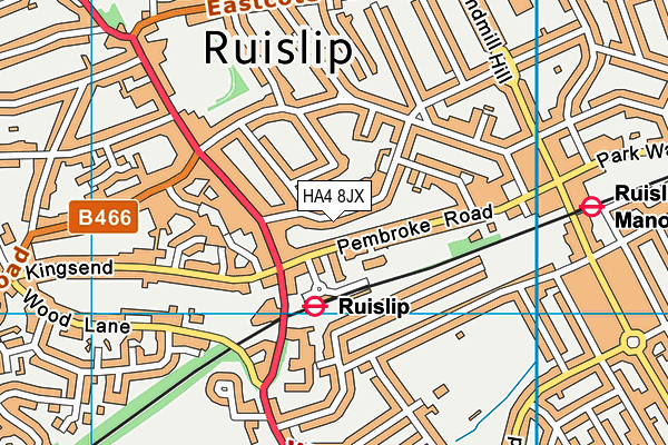 HA4 8JX map - OS VectorMap District (Ordnance Survey) HA4 8JX map - OS VectorMap District (Ordnance Survey)